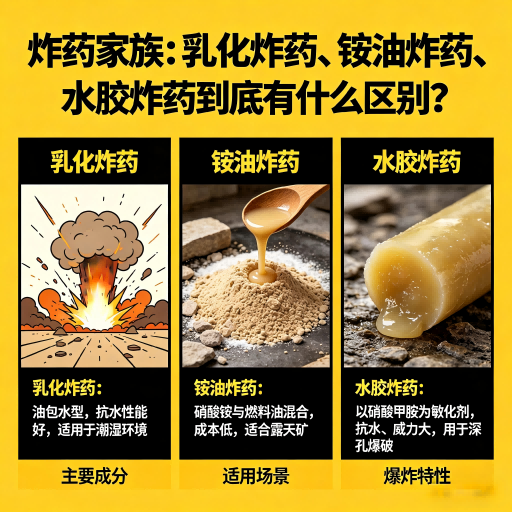垣曲炸药家族：乳化炸药、铵油炸药、水胶炸药到底有什么区别？
